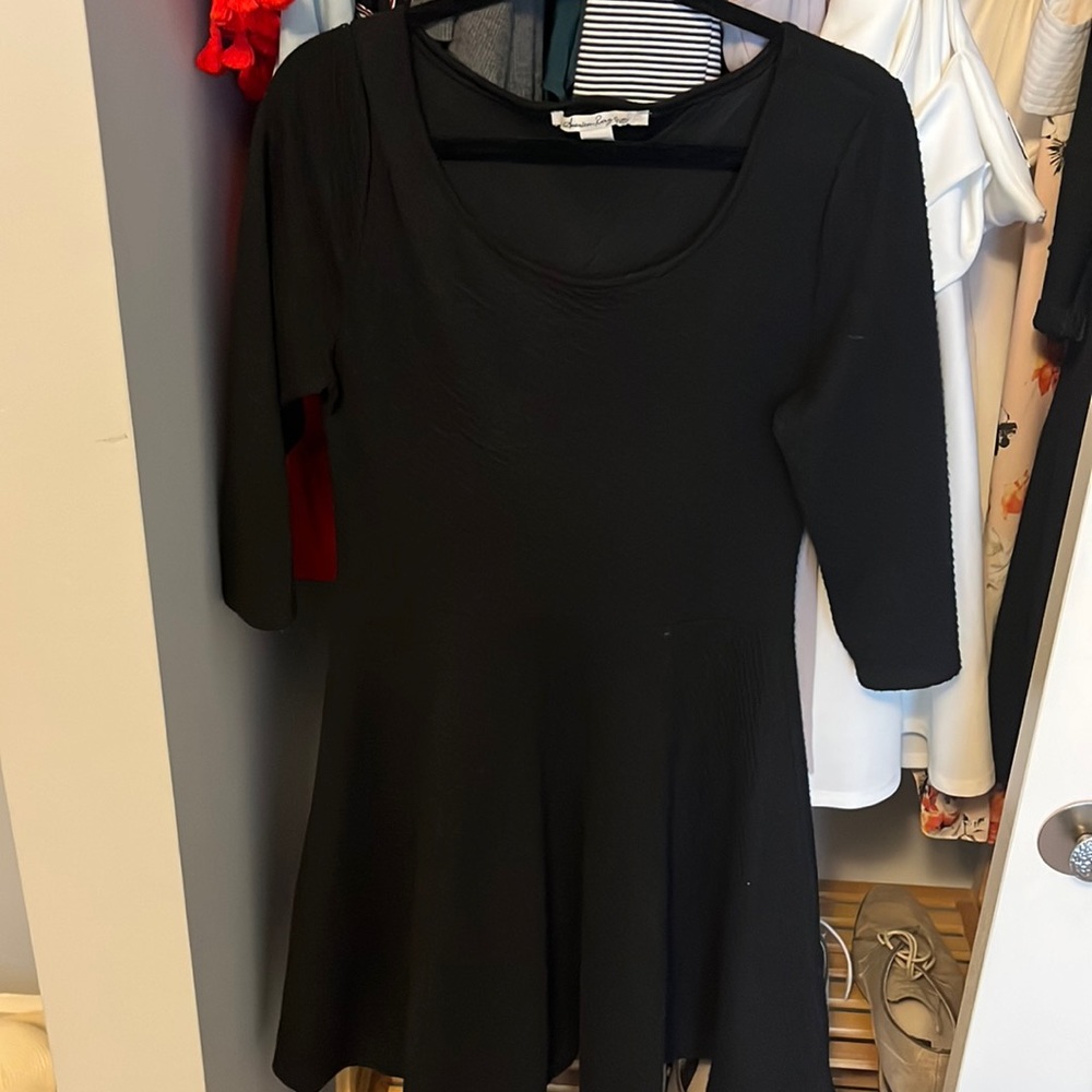 Black A- line cotton dress